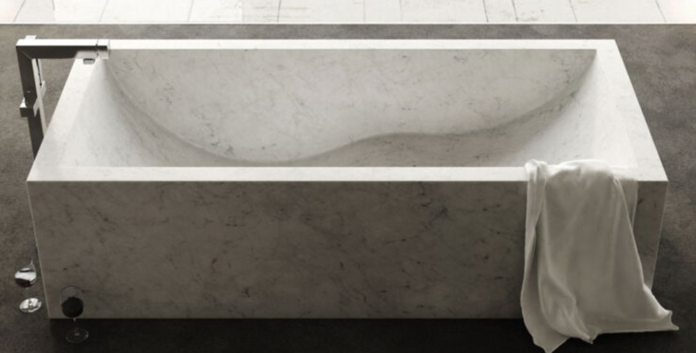 Onda marble bathtub by Dedalo Stone Onda marble bathtub by Dedalo Stone